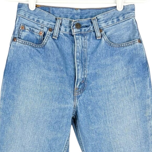 Levis 505 Women's Straight-Leg Blue Denim Jeans Size 26x27 Mid Rise Cotton - Picture 3 of 10